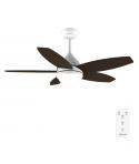 Cecotec EnergySilence Aero 4200 WhiteandDarkWood Ventilador de Techo con 5 Aspas y Luz - 53W - Diametro de 42" - 3 Tonos LED - T