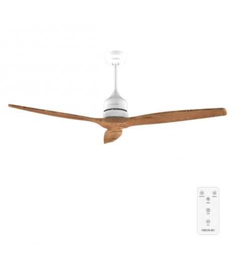 Cecotec EnergySilence Aero 5270 WhiteandBlackWood Ventilador de Techo de 3 Aspas de Madera - 40W - Diametro de 52" - Temporizado