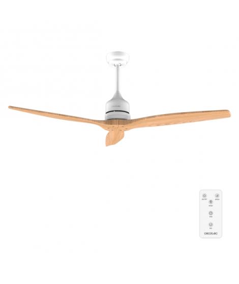 Cecotec EnergySilence Aero 5270 WhiteWood Ventilador de Techo de 3 Aspas - 40W - Diametro 52" - Temporizador - 6 Velocidades - M