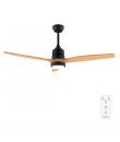 Cecotec EnergySilence Aero 5275 Black and WhiteWood Ventilador de Techo con 3 Aspas de Madera y Luz - 40W - Diametro de 52" - LE