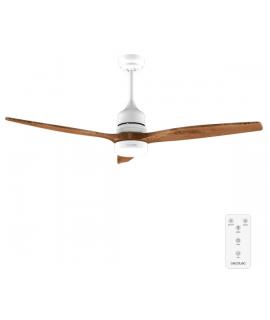 Cecotec EnergySilence Aero 5275 WhiteandBlackWood Ventilador de Techo con 3 Aspas de Madera y Luz - 40W - Diametro de 52" - 3 To