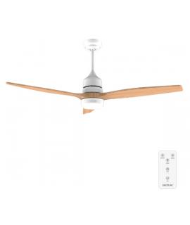 Cecotec EnergySilence Aero 5275 WhiteWood Ventilador de Techo con 3 Aspas de Madera y Luz - 40W - Diametro de 52" - 3 Tonos LED 
