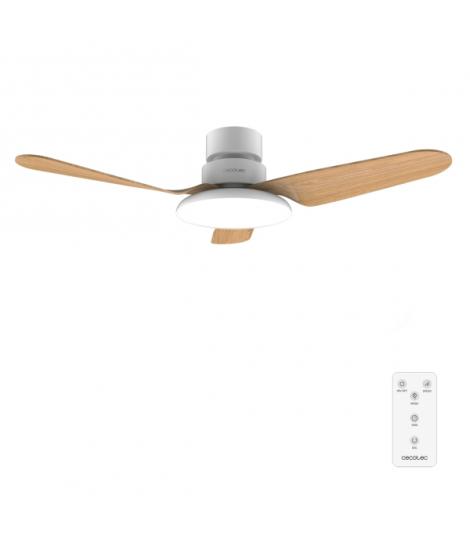 Cecotec EnergySilence Aero 5200 Light WhiteWood Ventilador de Techo con 3 Aspas de Madera y Luz - 40W - Diametro de 43" - 3 Tono