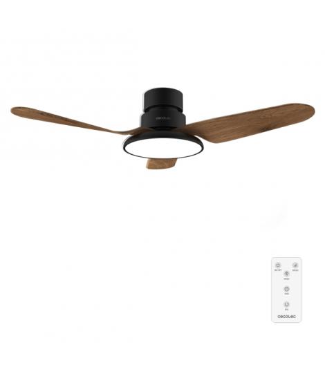 Cecotec EnergySilence Aero 5200 Light DarkWood Ventilador de Techo con 3 Aspas de Madera y Luz - 40W - Diametro de 43" - 3 Tonos