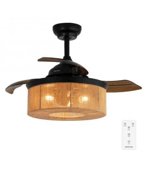 Cecotec EnergySilence Aero 3600 Invisible Natural Style Ventilador de Techo con 3 Aspas Retractiles - 25W - 6 Velocidades - Temp