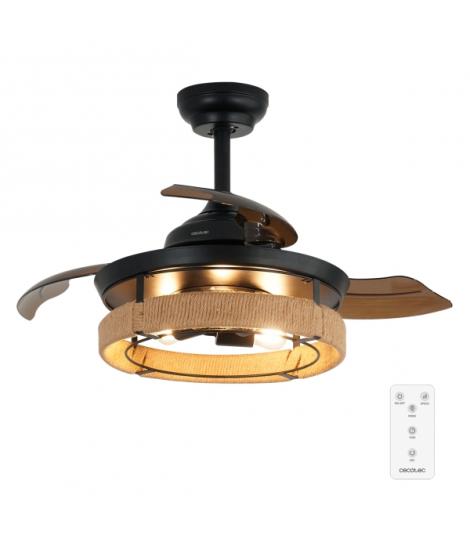 Cecotec EnergySilence Aero 3600 Invisible Natural Design Ventilador de Techo con 3 Aspas Retractiles - 25W - 6 Velocidades - Tem