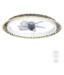 Cecotec EnergySilence LampAero 610 Natural Design Ventilador de Techo con 5 Aspas y Luz - 20W - Tulipa de Mimbre - 3 Tonos LED -