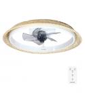 Cecotec EnergySilence LampAero 620 Natural Design Ventilador de Techo con 5 Aspas y Luz - 20W - Tulipa de Mimbre - 3 Tonos LED -