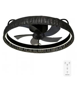 Cecotec EnergySilence LampAero 600 Black Design Ventilador de Techo con 5 Aspas de 17" y Luz LED - 20W - LED con 3 Tonos - Tulip