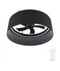 Cecotec EnergySilence LampAero 650 Black Design Ventilador de Techo con 5 Aspas y Luz - 20W - Tulipa de Tela - 3 Tonos LED - Tem