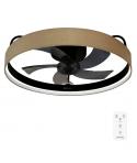 Cecotec EnergySilence LampAero 650 Beige Design Ventilador de Techo con 5 Aspas y Luz - 20W - Tulipa de Tela - 3 Tonos LED - Tem