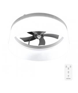Cecotec EnergySilence LampAero 650 White Design Ventilador de Techo con Luz LED - 20W - Tulipa de Tela - 3 Tonos LED - Temporiza