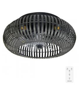 Cecotec EnergySilence LampAero 600 Natural DarkWood Ventilador de Techo con 5 Aspas y Luz - 20W - Tulipa de Madera Negra - 3 Ton