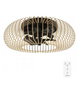 Cecotec EnergySilence LampAero 600 Natural WhiteWood Ventilador de Techo con 5 Aspas y Luz - 20W - Tulipa de Madera - Lampara co