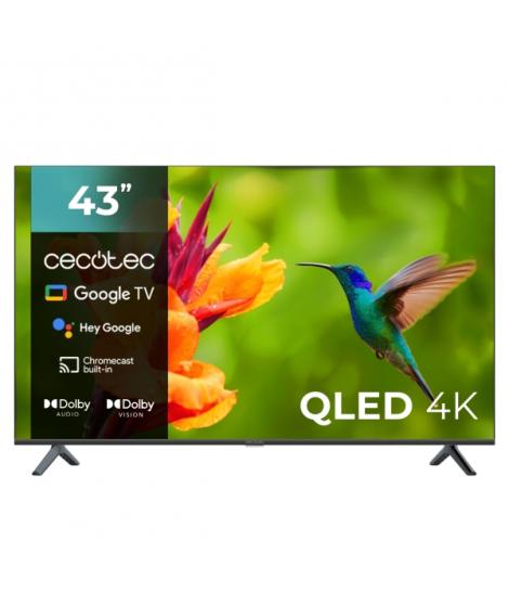 Cecotec V4 Series VQU40043S Televisor Smart TV sin Marco de 43" QLED 4K UHD - Procesador Cortex A55 - Dolby Vision and Atmos - G