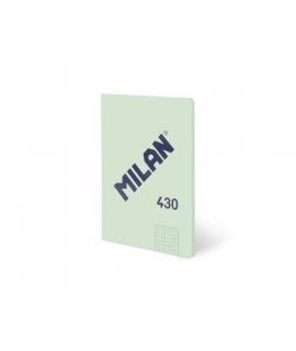 Milan 430 Libreta Encolada Formato A5 Cuadricula 5x5 - 48 Hojas de 95 gr/m2 - Microperforado - Tapa Blanda - Color Verde
