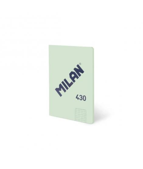 Milan 430 Libreta Encolada Formato A5 Cuadricula 5x5 - 48 Hojas de 95 gr/m2 - Microperforado - Tapa Blanda - Color Verde