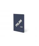 Milan 430 Libreta Encolada Formato A6 Hojas Blancas - 48 Hojas de 95 gr/m2 - Microperforado - Tapa Blanda - Color Azul