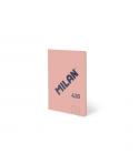 Milan 430 Libreta Encolada Formato A6 Hojas Blancas - 48 Hojas de 95 gr/m2 - Microperforado - Tapa Blanda - Color Rosa