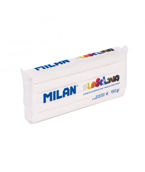 Milan Barra de Plastilina de 150gr - Base de Almidon de Maiz - Sin Gluten - Mezclables - Color Blanco