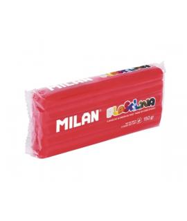 Milan Barra de Plastilina de 150gr - Base de Almidon de Maiz - Sin Gluten - Mezclables - Color Rojo