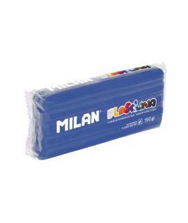 Milan Barra de Plastilina de 150gr - Base de Almidon de Maiz - Sin Gluten - Mezclables - Color Azul Oscuro
