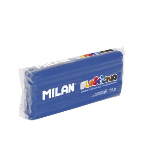 Milan Barra de Plastilina de 150gr - Base de Almidon de Maiz - Sin Gluten - Mezclables - Color Azul Oscuro