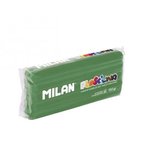 Milan Barra de Plastilina de 150gr - Base de Almidon de Maiz - Sin Gluten - Mezclables - Color Verde