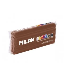 Milan Barra de Plastilina de 150gr - Base de Almidon de Maiz - Sin Gluten - Mezclables - Color Marron