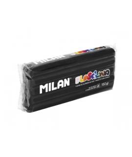 Milan Barra de Plastilina de 150gr - Base de Almidon de Maiz - Sin Gluten - Mezclables - Color Negro