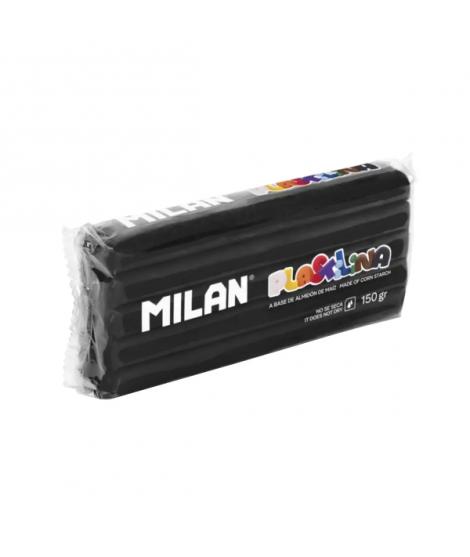 Milan Barra de Plastilina de 150gr - Base de Almidon de Maiz - Sin Gluten - Mezclables - Color Negro