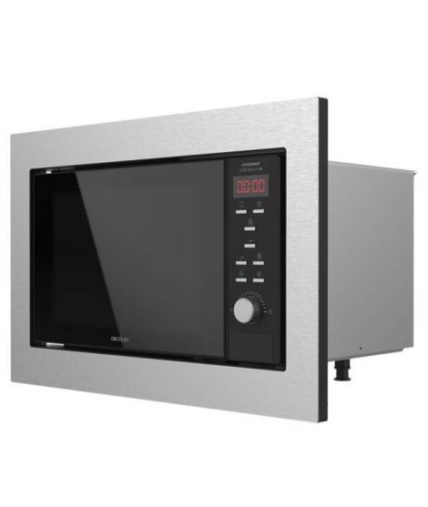 Cecotec GrandHeat 2350 Built-In SteelBlack Microondas Encastrable con Grill 23L 900W - Temporizador - 9 Funciones Preconfigurada