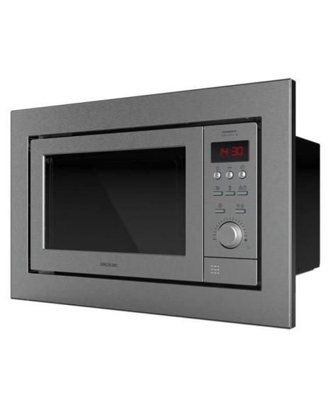Cecotec GrandHeat 2350 Built-In Steel Microondas Encastrable con Grill 25L 900W - Temporizador hasta 90min - 10 Funciones Precon
