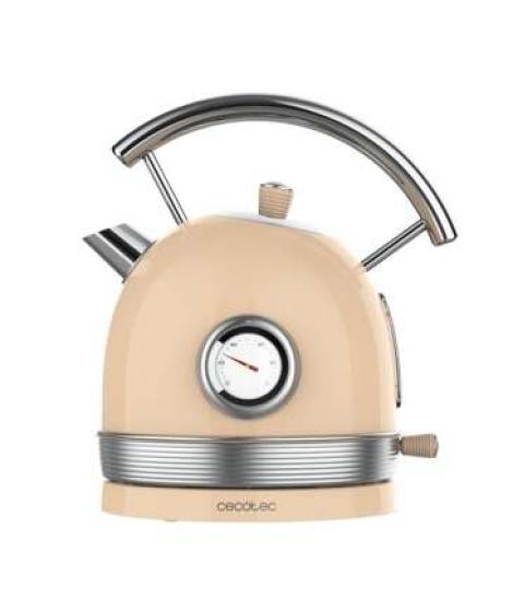 Cecotec ThermoSense 420 Light Beige Hervidor de Agua 2200W - Capacidad 1,8L - Acero Inoxidable - Filtro Antical - Base con Giro 