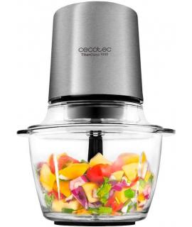 Cecotec TitanGlass 1000 Picadora Electrica 400W - Pica, Tritura, Pulveriza y Trocea - Cuchillas Desmontables con Recubrimiento d