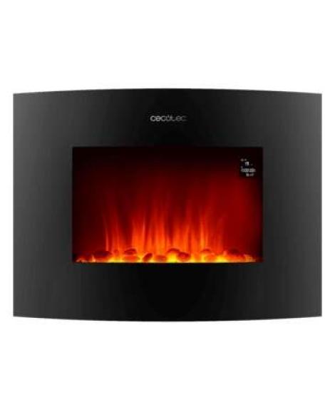 Cecotec Ready Warm 2250 Curved Flames Connected Chimenea Electrica 2000W WiFi - Tamaño 22" - 2 Niveles de Potencia - Mando a Dis