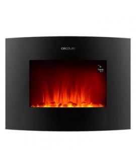 Cecotec Ready Warm 2650 Curved Flames Connected Chimenea Electrica 2000W WiFi - Tamaño 26" - 2 Niveles de Potencia - Mando a Dis
