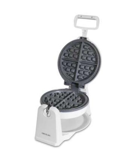 Cecotec Fun Gofrestone Sphere Gofrera 1000W - Revestimiento Antiadherente RockStone - Diseño Circular - Rotacion 180º para Optim