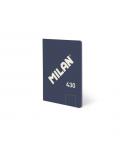 Milan 430 Libreta Encolada Formato A5 Hojas Blancas - 48 Hojas de 95 gr/m2 - Microperforado - Tapa Blanda - Color Azul
