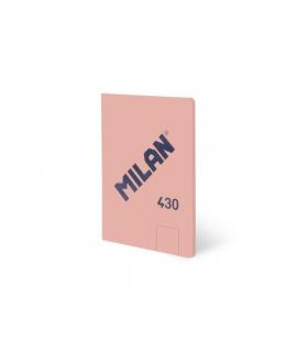 Milan 430 Libreta Encolada Formato A5 Hojas Blancas - 48 Hojas de 95 gr/m2 - Microperforado - Tapa Blanda - Color Rosa