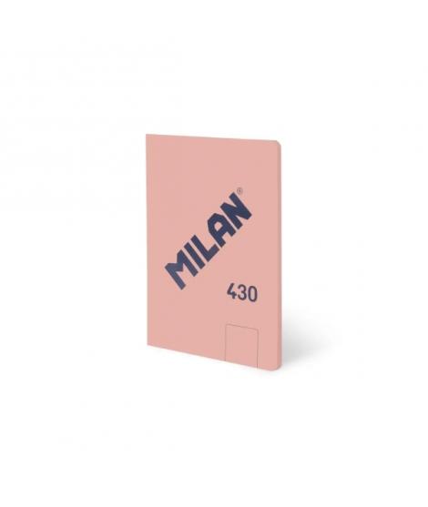 Milan 430 Libreta Encolada Formato A5 Hojas Blancas - 48 Hojas de 95 gr/m2 - Microperforado - Tapa Blanda - Color Rosa