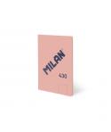 Milan 430 Libreta Encolada Formato A5 Hojas Blancas - 48 Hojas de 95 gr/m2 - Microperforado - Tapa Blanda - Color Rosa