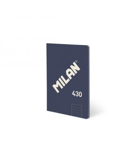 Milan 430 Libreta Encolada Formato A5 Pautado 1 Linea 7mm - 48 Hojas de 95 gr/m2 - Microperforado - Tapa Blanda - Color Azul