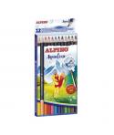 Alpino Aqualine Pack con 12 Lapices de Colores Hexagonales Acuarelables - Mina de 3.3mm - Colores Surtidos