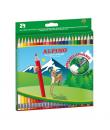 Alpino Pack con 24 Lapices de Colores Hexagonales Borrables - Mina de 3mm - Goma de Borrar del mismo Color - Resistente a la Rot