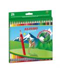 Alpino Pack con 24 Lapices de Colores Hexagonales Borrables - Mina de 3mm - Goma de Borrar del mismo Color - Resistente a la Rot