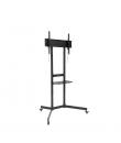 Tooq Kefren Soporte de Suelo con Ruedas para Pantallas 37" a 70" - Altura Ajustable - Bloqueo de Ruedas - Estante - Gestion de C