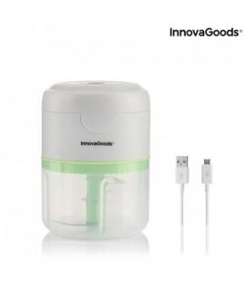 Innovagoods Echoppie Mini Picadora Recargable - Potencia 40W - Capacidad 250ml - Cuchillas de Acero Inoxidable - Bateria de 1300