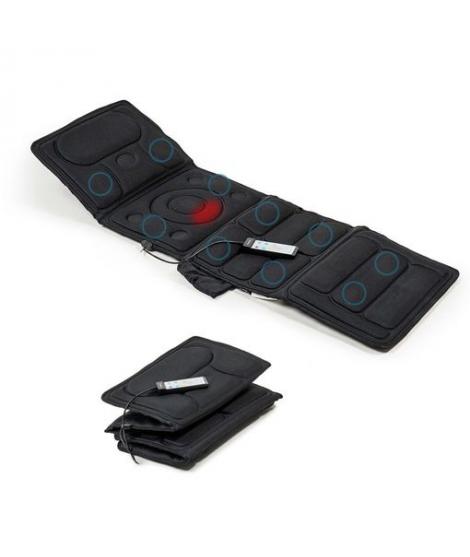 Innovagoods Vhemat Colchon de Masaje por Vibracion - 10 Motores Vibratorios - Funcion Calor - 5 Modos - Plegable - Ergonomico - 