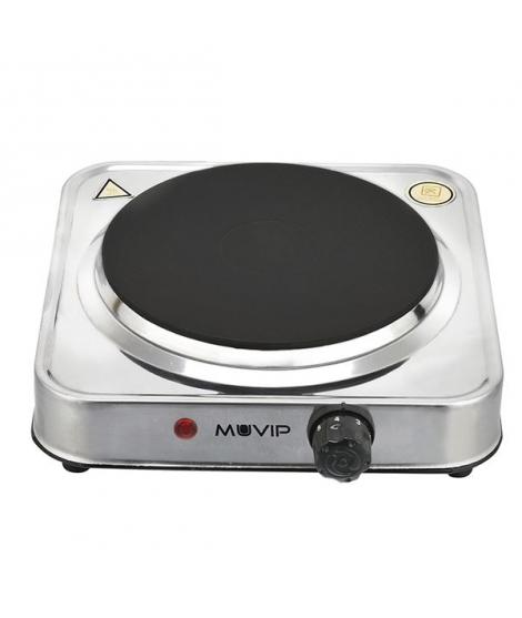 Muvip MV0644 Cocina Electrica de 1 Placa 1500W - Acero Inoxidable - 5 Niveles de Potencia - Termostato con Sistema de Seguridad